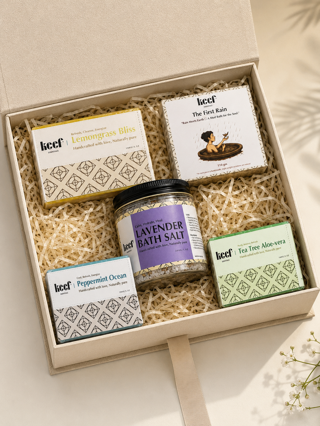 Raksha Bandhan Self-Care Gift Hamper for Sister & Brother | 5-Piece KEEF Essentials Gift Box